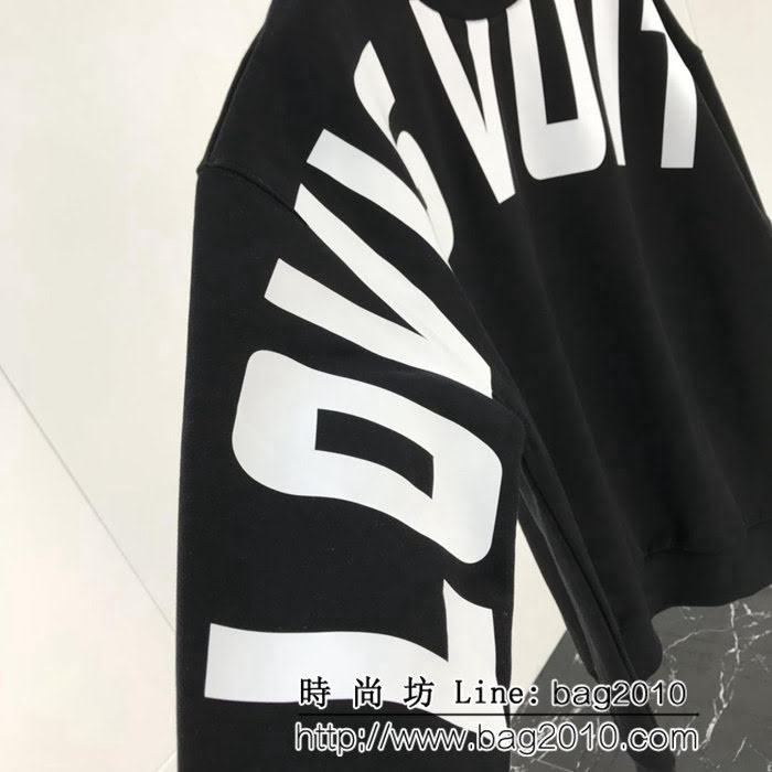 LV路易威登 18FW秋冬新款 插肩logo印花 純棉衛衣 情侶款 ydi1709